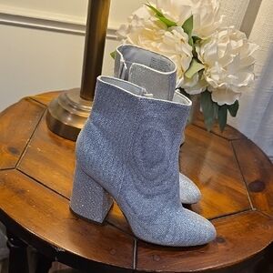 Elegant Silver Ankle Boots